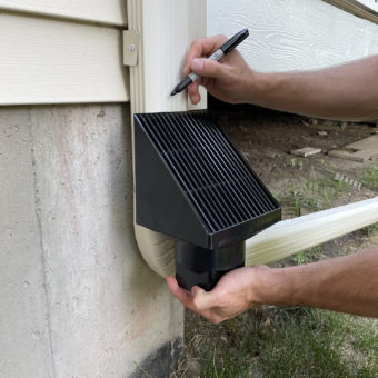 How to install debris filter under downspout