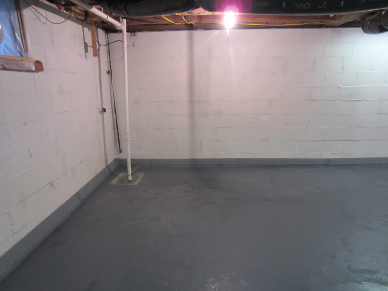 After DIY basement waterproofing system