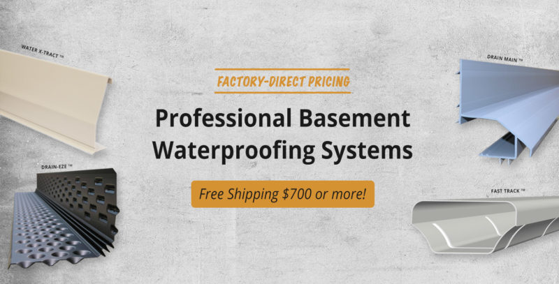 Professional basement waterproofing products and supplies for contractors factory direct pricing