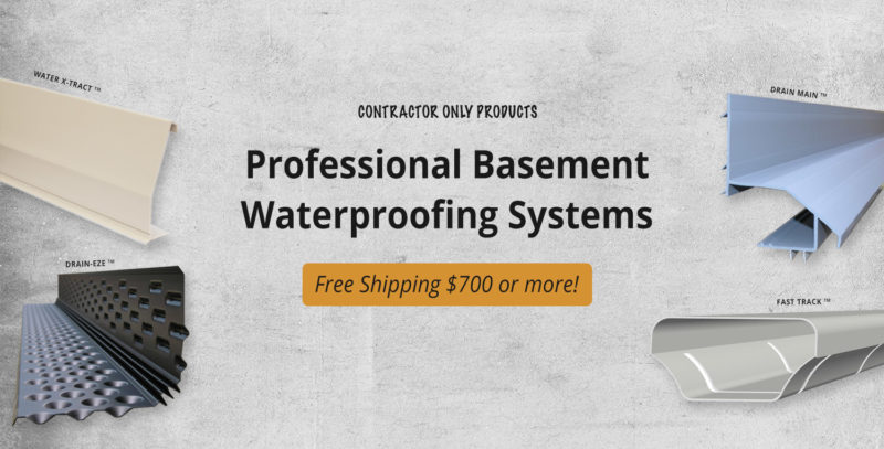 Professional basement waterproofing products and supplies for contractors