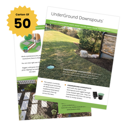 UnderGround Downspout sales material insert