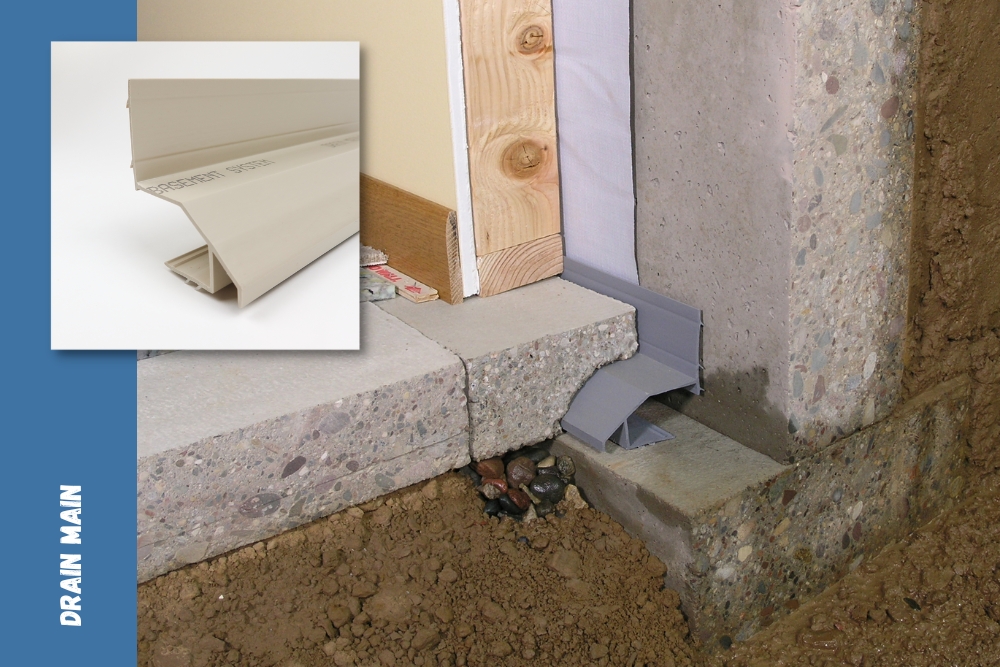Drain main basement water guard system 