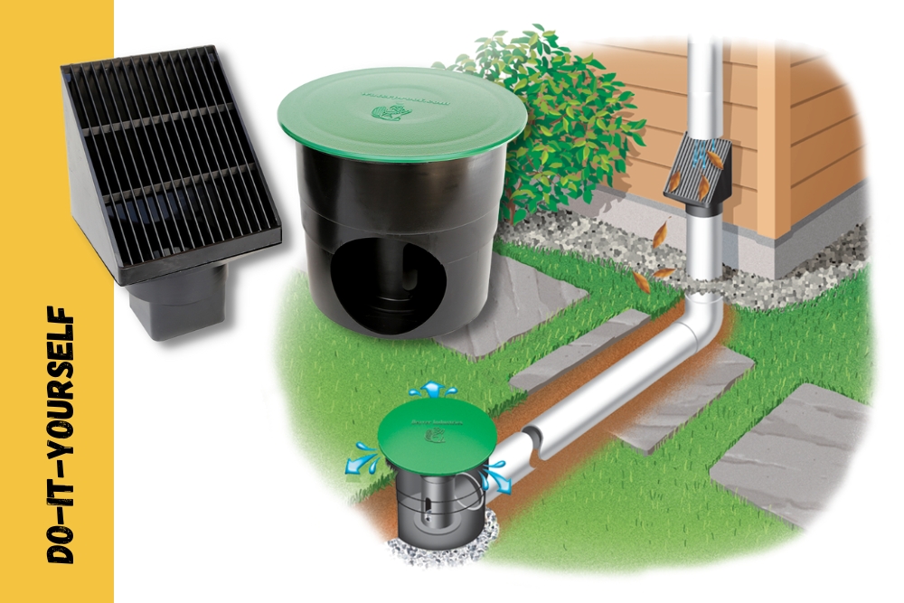 UnderGround Downspout kit keeps roof water runoff away from foundation