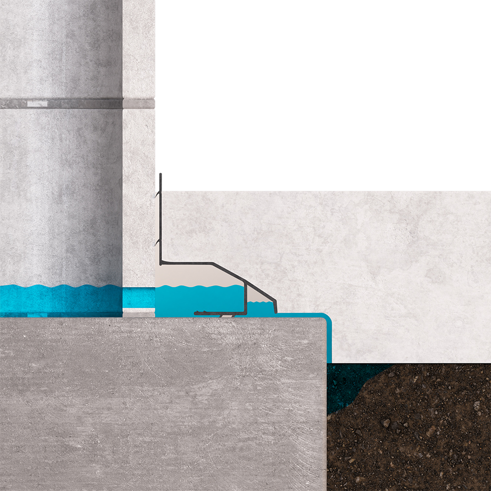 Footer basement waterproofing water guard channel system called the Drain Main