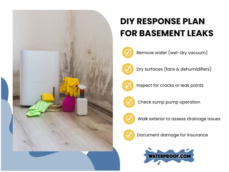 response plan for basement leaks after rain